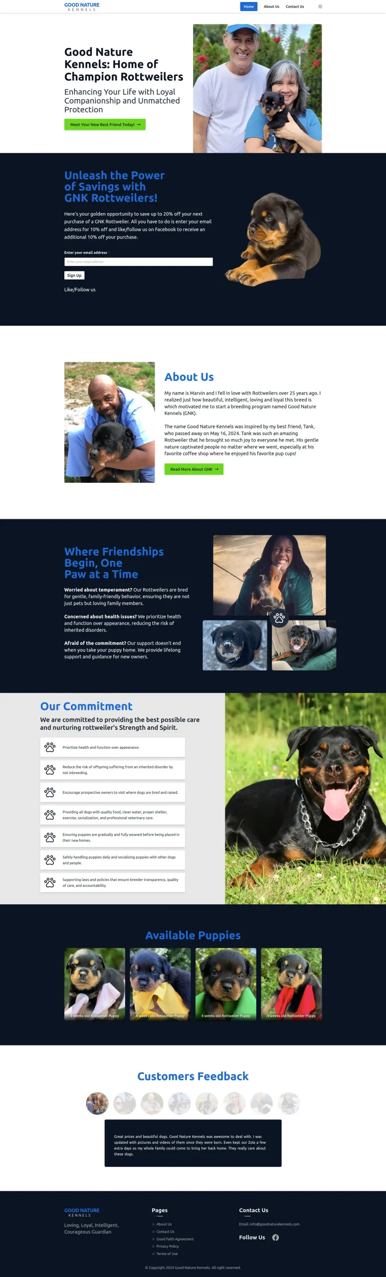 Good Nature Kennels Website Design