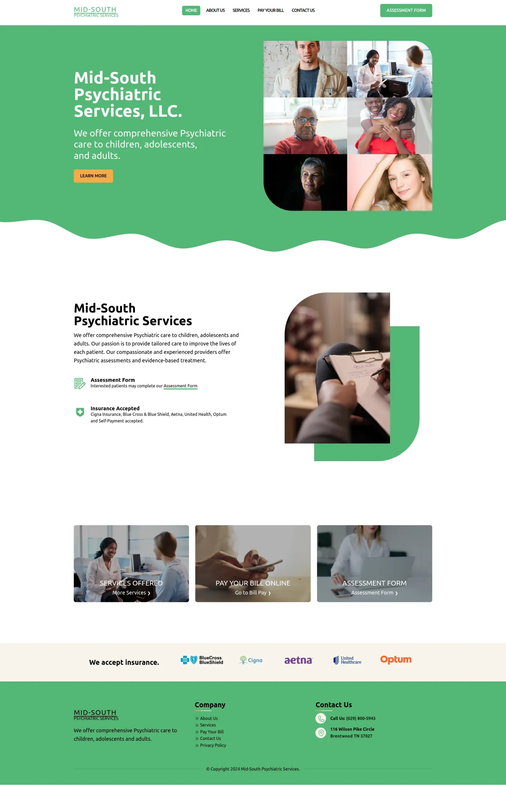 Mid-South Psychiatric Services Website Design